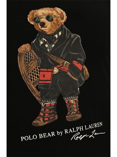 T-shirt in cotone con stampa Polo Bear Nero POLO RALPH LAUREN | 710P00094001